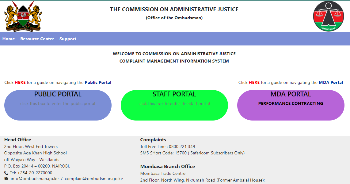 Complaints Management Information System